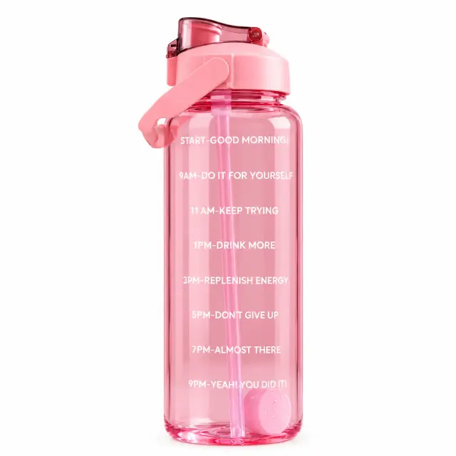 Trendy Motivational GYM  2000ml Water Bottle with Handle & Straw